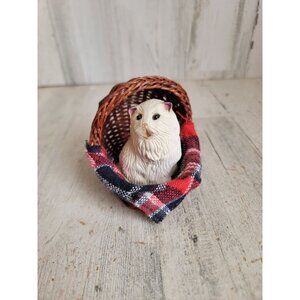 Byers Choice cat basket adoption vintage Xmas home decor caroler